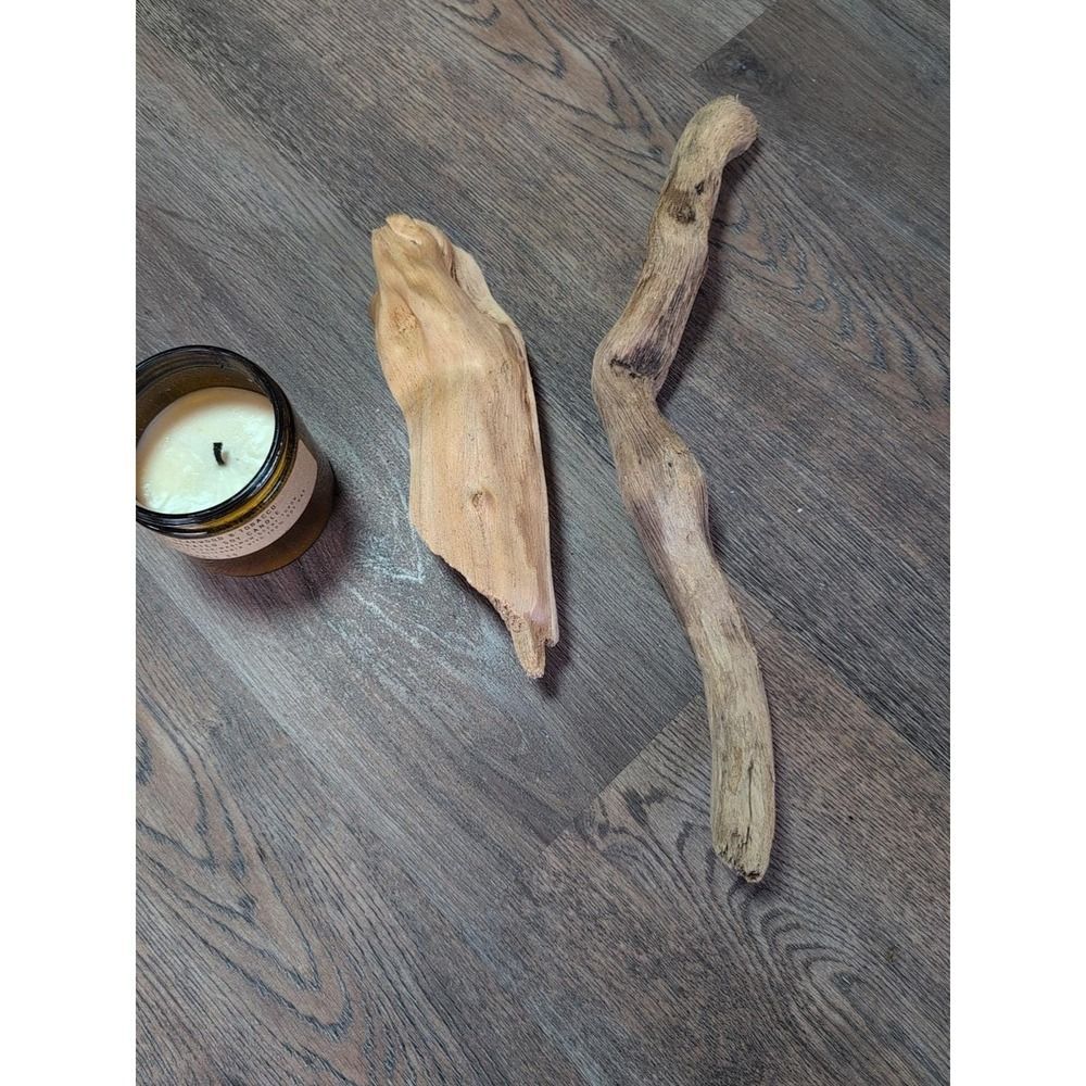 Driftwood So Cal CA Beach Ocean Wood Sculpture Art Crafts Garden Decor Lot Of 2 - Picture 2 of 15